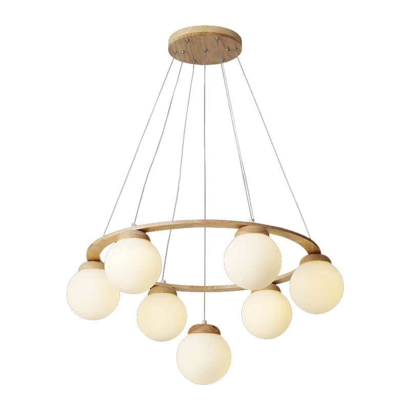 Versatile Multi - Head Led Round Glass Ball Pendant Lighting Chandelier - For Living Dining Kitchen