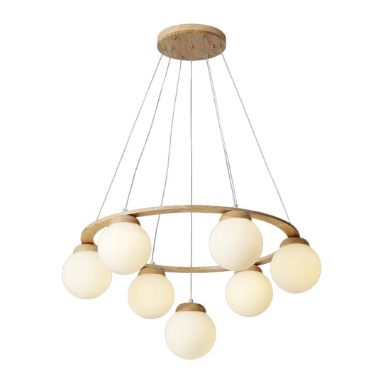 Versatile Multi - Head Led Round Glass Ball Pendant Lighting Chandelier - For Living Dining Kitchen