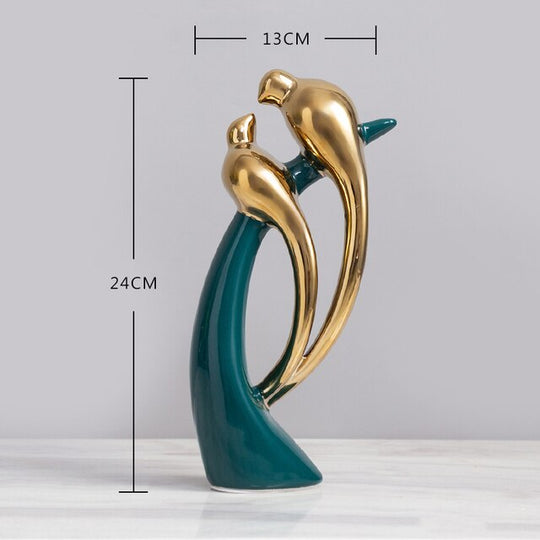 Nordic Love Bird Figurines - Modern Ceramic Statues For Living Room Home Decoration Style 1 Decor