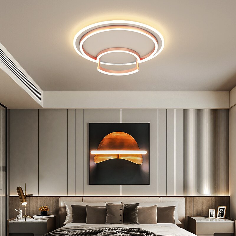 Modern Household Led Chandelier Lighting Simple Bedroom Ceiling Lamp Living Room Aluminum Creative