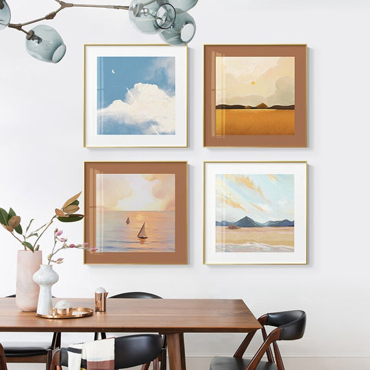 Nordic Country Style Square Canvas Posters - Minimalist Wall Art For Modern Home Decor In Living