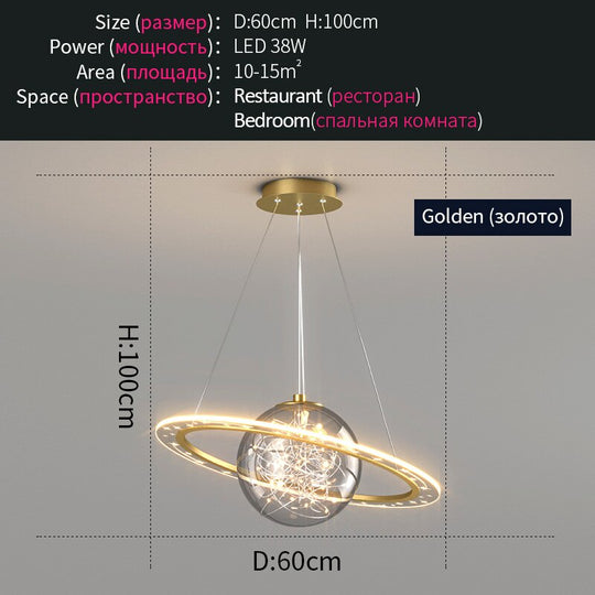 Nordic Planet Light Children’s Room Chandelier Creative Wandering Earth Boy Girl Bedroom Space