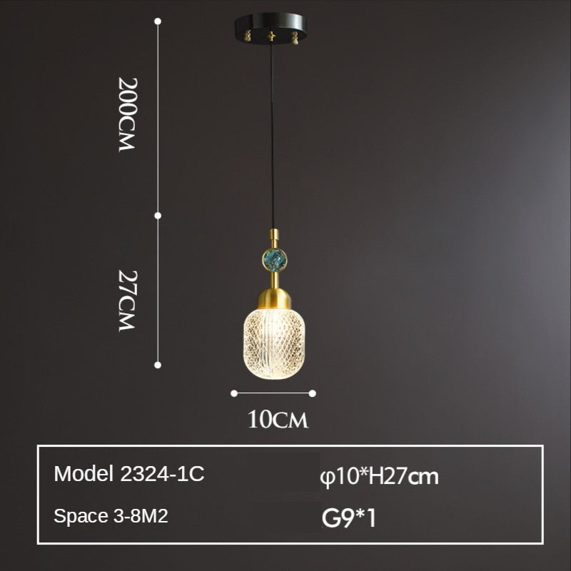 Light Luxury Bedroom Bedside Small Chandelier Aisle Ceiling Lamps Modern Minimalist Dining Room