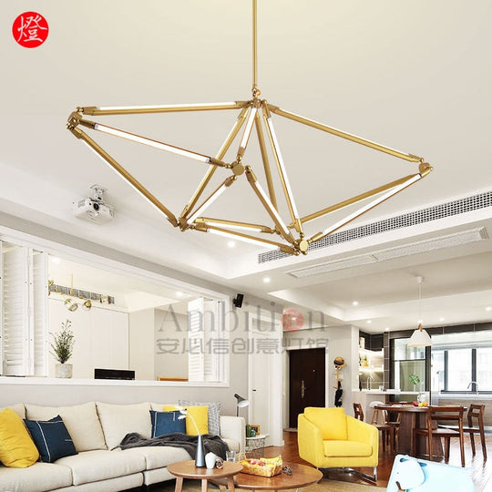 Nordic Simplicity: Geometric Line Led Chandeliers For Minimalist Spaces Pendant Light