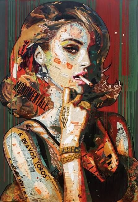Abstract Woman Portrait Graffiti Canvas - Modern Art For Living Room Decor 40X60Cm Unframed / Jk757