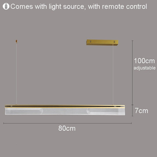 Nordic Modern Minimalist Rectangular Acrylic Dining Room Chandelier Living Iron Cord Pendant