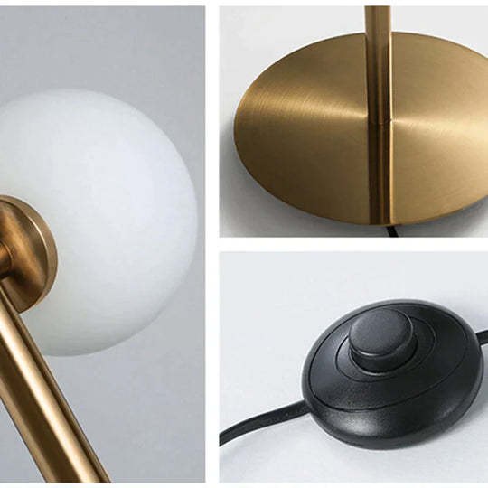 Modern Led Floor Lamp Glass Ball Gold Lamps For Living Room Bedroom Study Nordic Home Decor Light