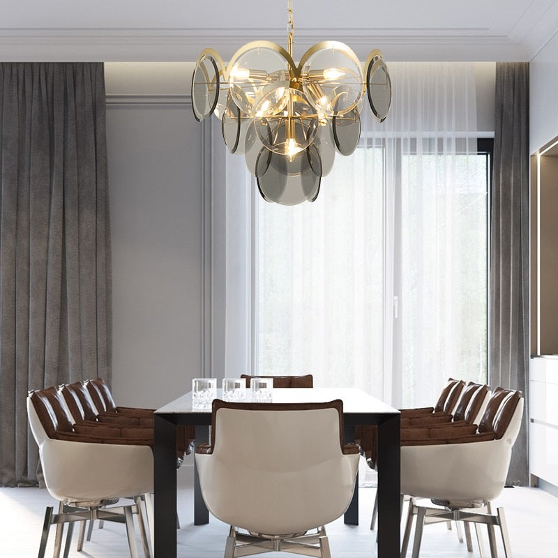 Solstice - Post - Modern Nordic Glass Chandelier For Living Room And Dining Ceiling Light