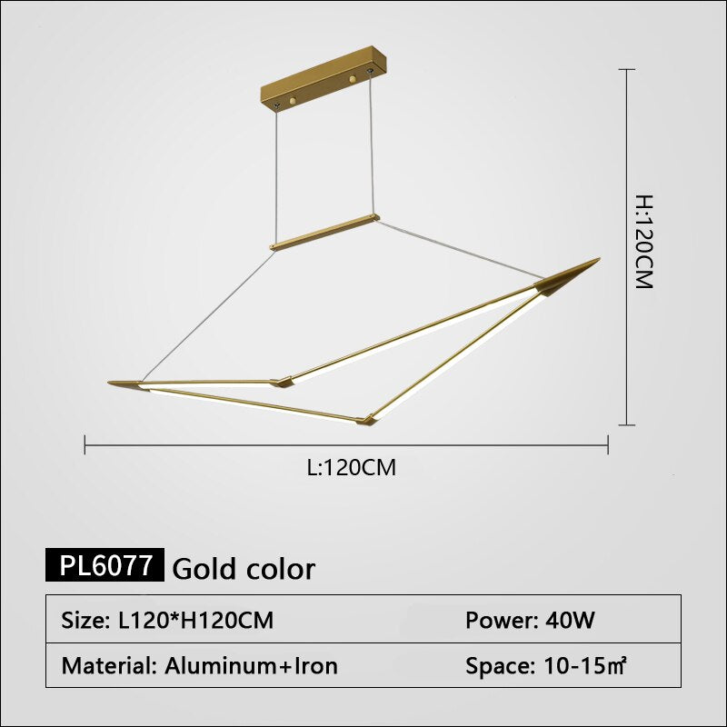 Rc + Dimmable New Modern Chandelier For Living Room Dining Kitchen Black/White/Gold Finish Home Led