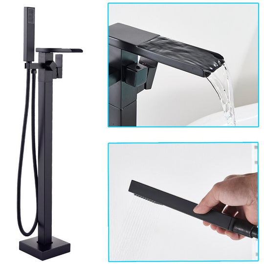 Luxury Matte Black Bathtub Faucet Freestanding Bathroom Tub 6 Types Spout Floor Mounted Bath Shower
