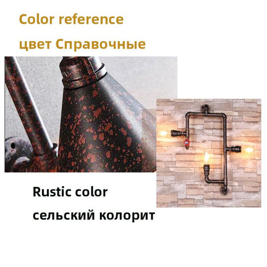 Retro Industrial Creative Entrance Hallway Lighting Iron Pipe Restaurant Wall Lamp Industrail