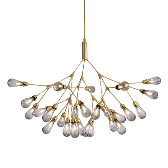 Nordic Copper Luxury Led Chandelier Lighting Firefly Dining Living Room Creative Hanging Lamp