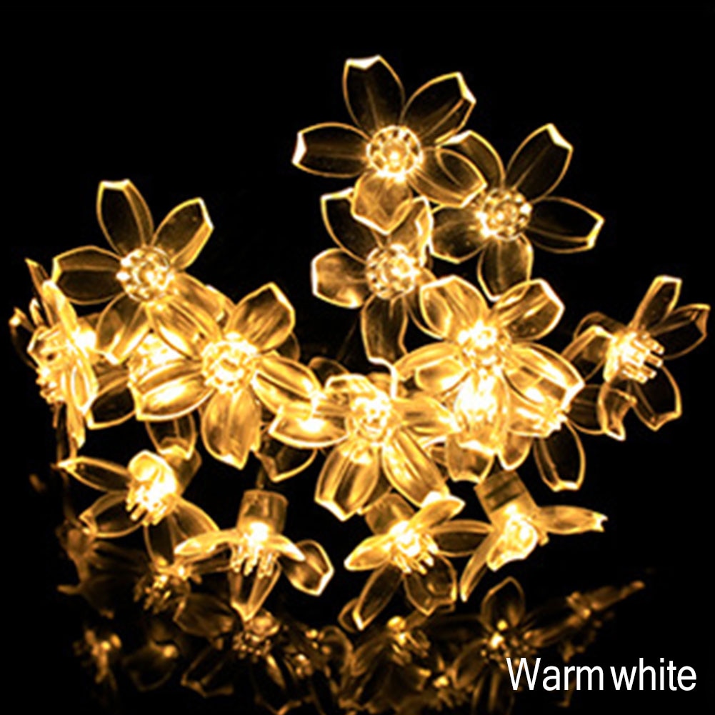 10/40/60 Lights Led String Fairy Crystal Cherry Blossom Flower Garland For Gazebo Indoor Wedding