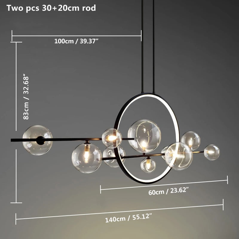Nordic Pendant Lamp Led 28 48Cm Circle Ceiling Hanging Chandelier Black Loft Living Dining Room