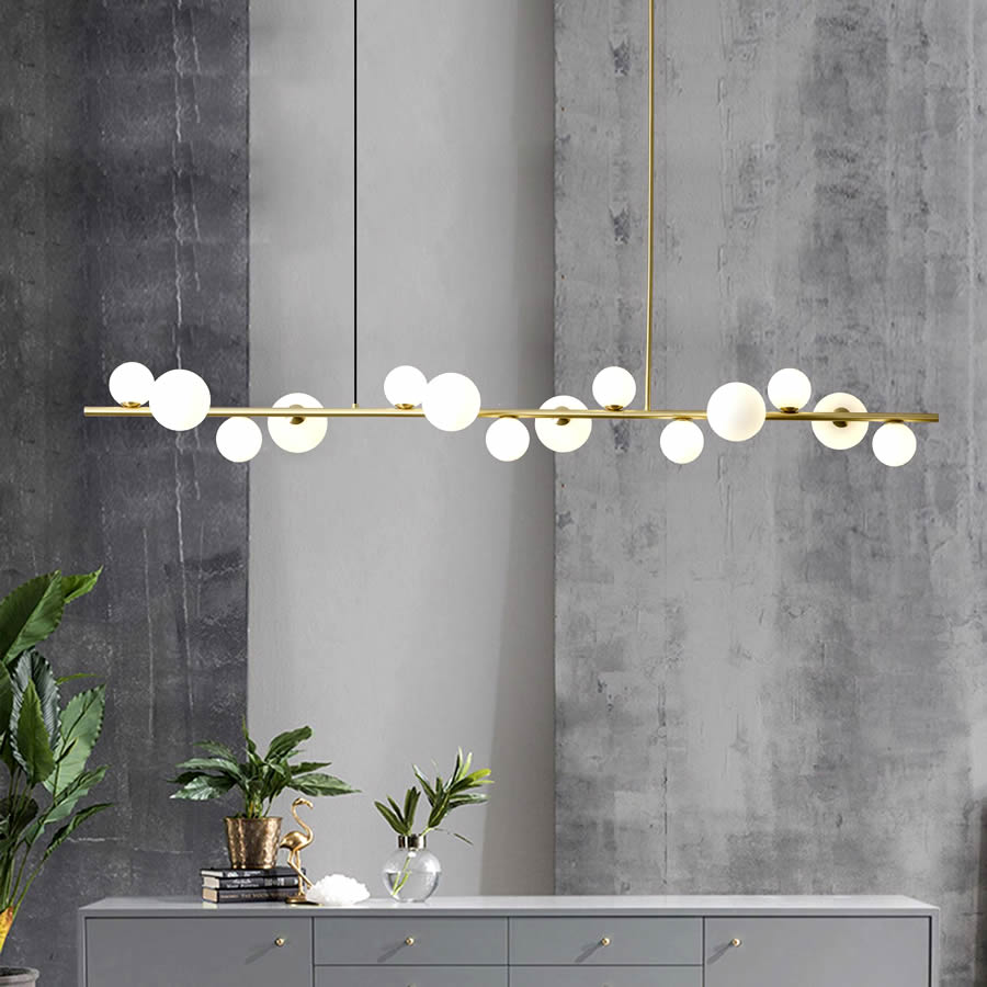 Horizontal Ceiling Hanging Chandelier Lights Kitchen Island Linear Bar Pendant Lamp Dining Room