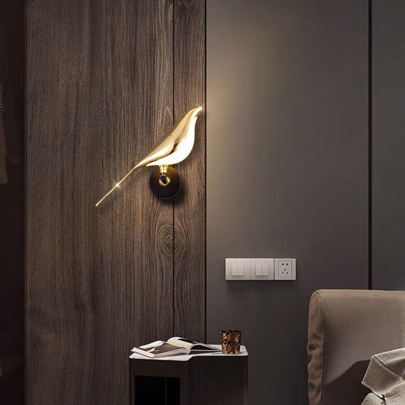 Creativity Bird Design Gold Plating Led Wall Lamps Hallway Stairs Sconce Lamp Living Room Bedroom