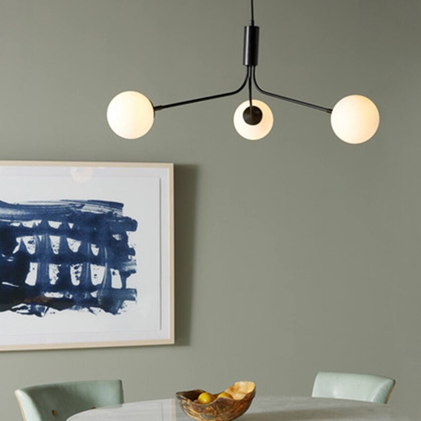 Nordic Led Glass Creative Magic Bean Molecule Chandelier: Modern Lighting For Living Room