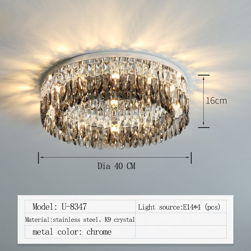Nordic Living Room Simple Modern Atmospheric Bedroom Lamp Chrome Silver Ceiling Home Creative