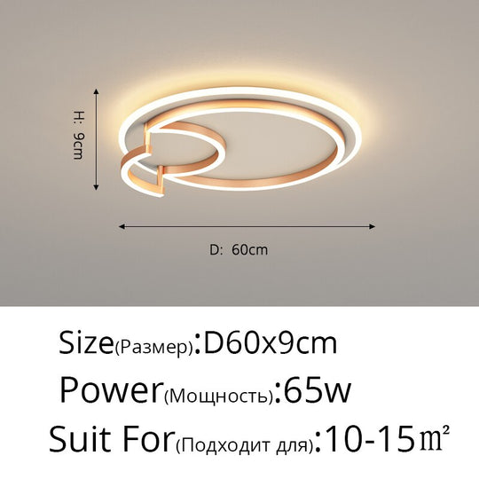 Modern Household Led Chandelier Lighting Simple Bedroom Ceiling Lamp Living Room Aluminum Creative
