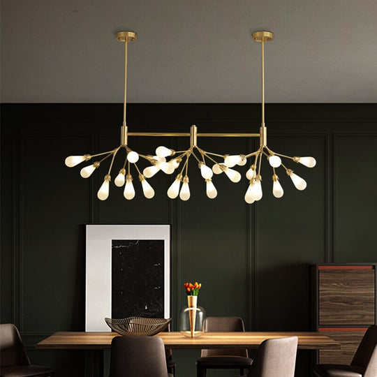 Nordic Copper Luxury Led Chandelier Lighting Firefly Dining Living Room Creative Hanging Lamp