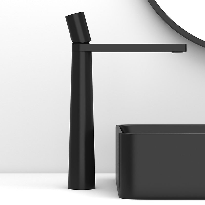 Brushed Gold Basin Faucet Brass Bathroom Mixer Tap Wash Basin Rose Hot And Cold Black Tall Faucets