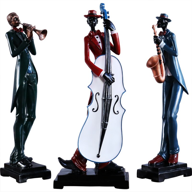 Resin Musician Band Statues: Artistic Home And Cafe Decor For Music Enthusiasts Decor