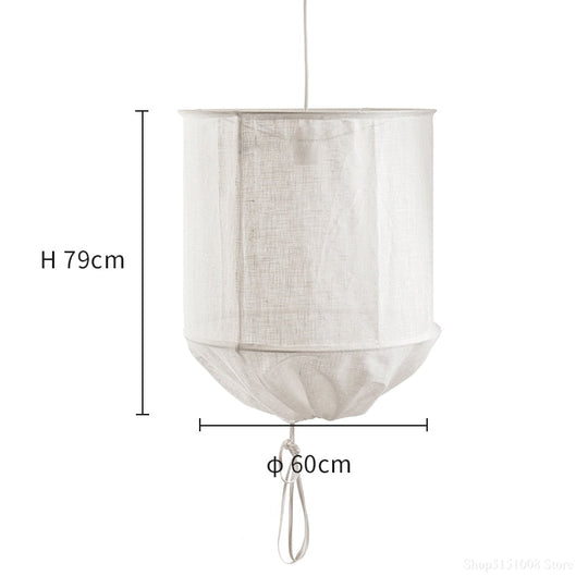 Nordic Design White Linen Cotton Diy Pendant Lights Fabric Lampshade Led Hanging Lamps For Finning
