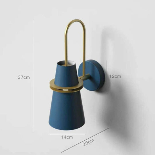 Nordic Inspired Modern Wall Lamp With Led Horn Lighting Design In Black/Blue/White Blue Wall Lamp