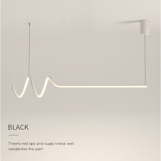 Dining Room Chandelier Modern Minimalist Strip Creative Lamps Led Office Study Dining Bar Pendant