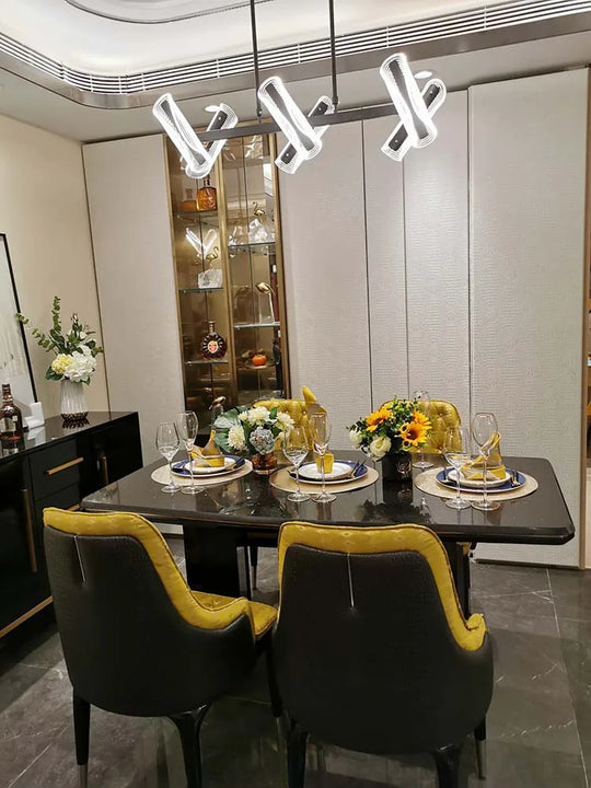 Art Deco Led Chandelier With Adjustable Black Iron Finish – Versatile For Home And Commercial
