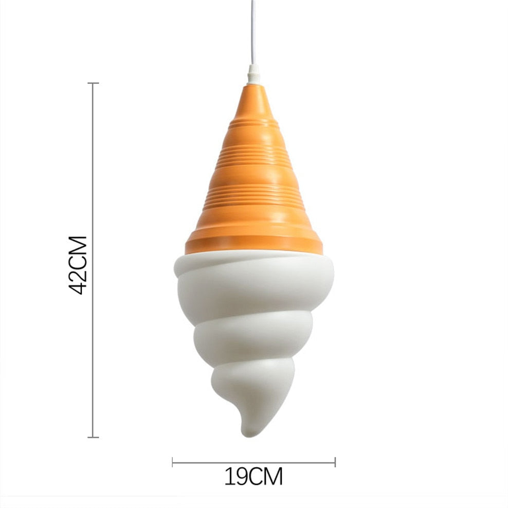 Dessert Shop Ice Cream Cones Pendant Lights Creative Children Led Hanging Lamp Kids Room Light