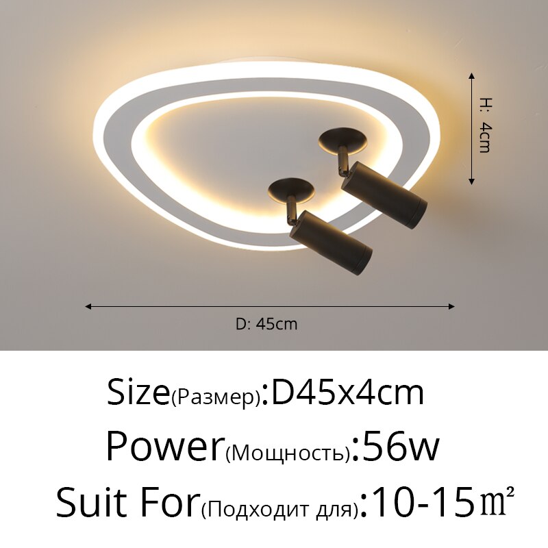 Modern Led Chandelier Lights Simple Lighting For Living Bedroom Study Room Gold Black Indoor Lamps