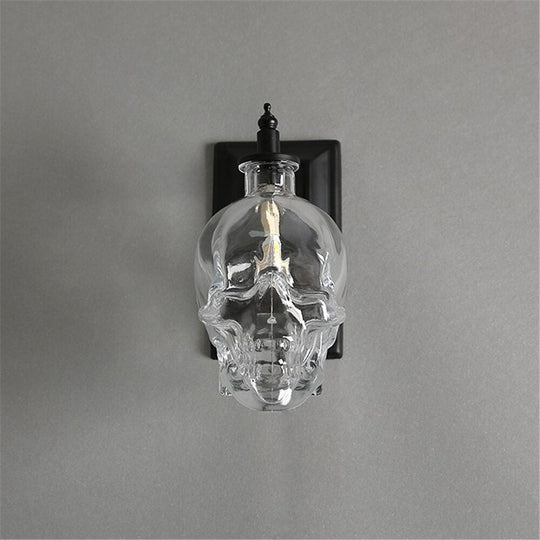 Nordic Loft Industrial Light Designer Retro Skull Glass Wall Lamp Vintage Bracket Lights Corridor