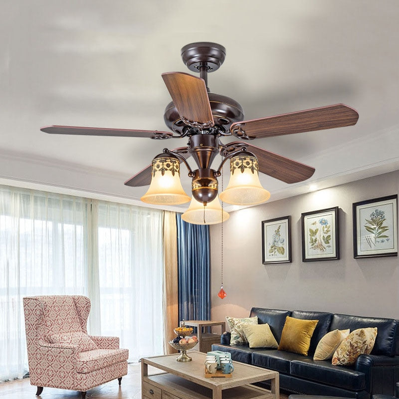 American Ceiling Fan Lamp - European Retro Style Ideal For Dining Room Living And Bedroom Fans