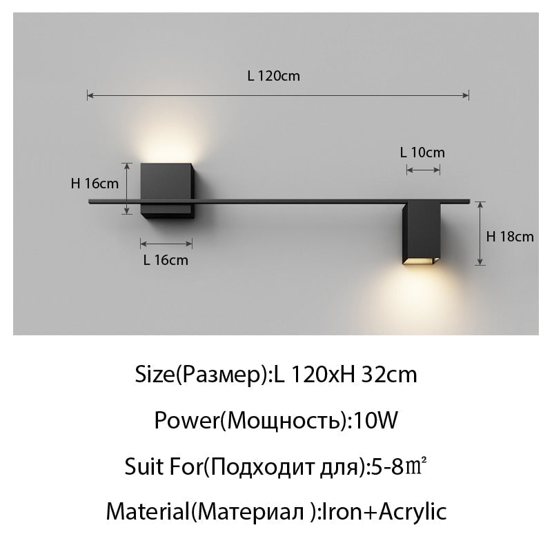 Minimalist Strip Combination Wall Lamp Living Room Sofa Background Stair Aisle Nordic Designer