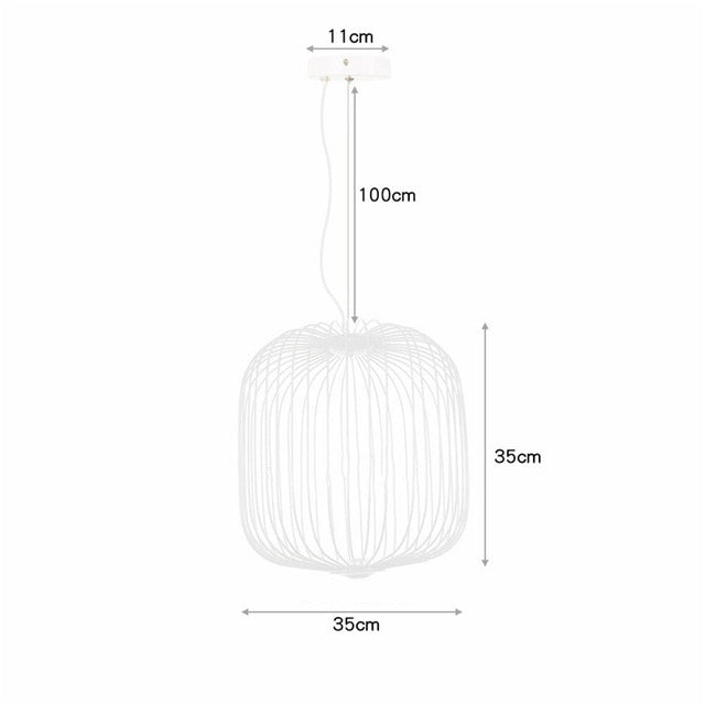 Nordic Foscarini Spokes Chandelier Art Iron Bird Cage Led Creative Villa Lobby Living Dining Room