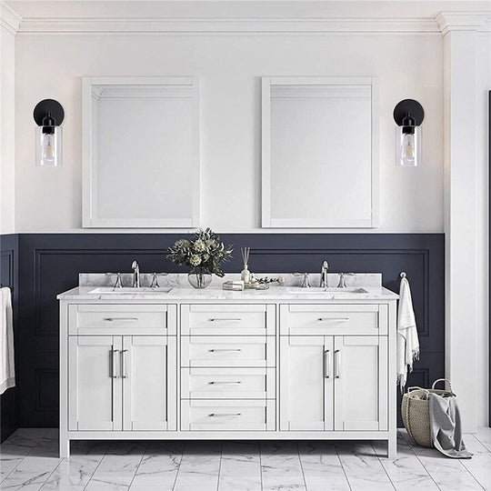 2 - Light Bathroom Vanity Light Fixtures Vintage Industrial Metal Glass Sconces Matte Black Wall