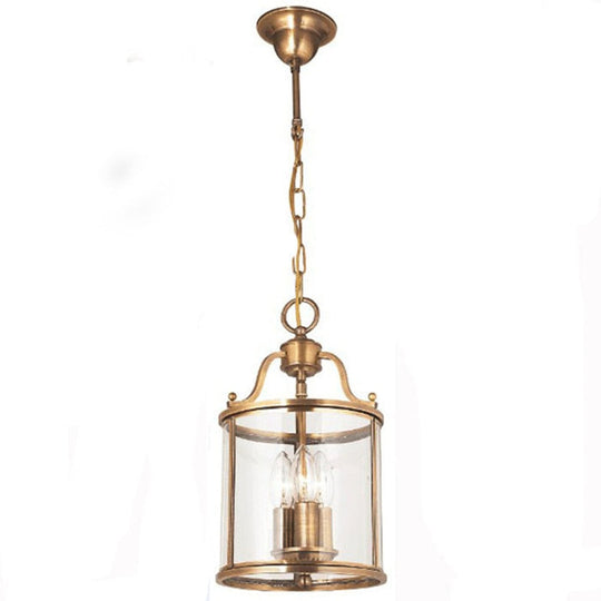 American Vintage Hotel Lobby Aisle Corridor Restaurant Cylinder Solder Glass Birdcage Copper