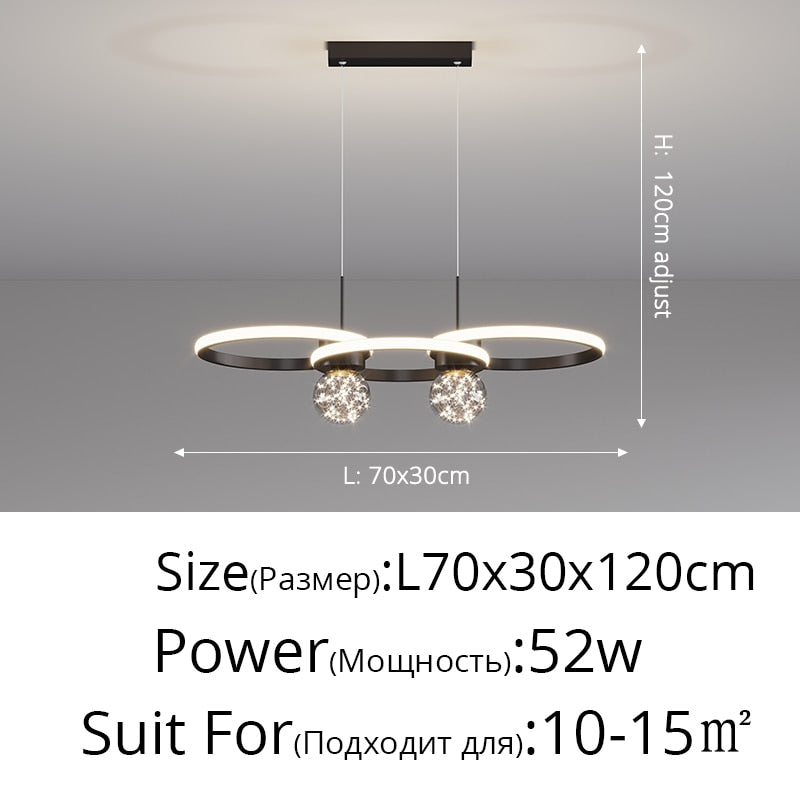 Modern Ceiling Chandeliers Led For Living Room Dining Table Lighting Simplicity Design Circle