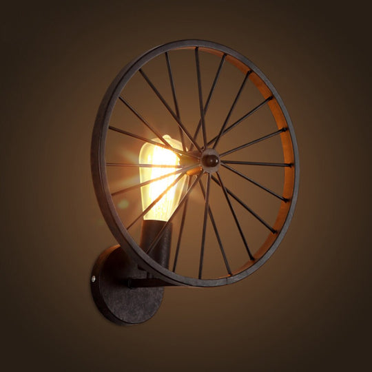 Retro Loft Vintage Wall Light Sconce Metal Wheel Industrial Lamp Lighting Fixture Cafe Bar
