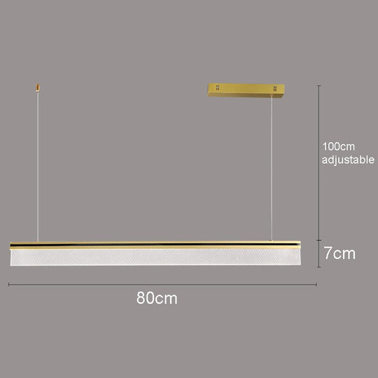 Nordic Modern Minimalist Rectangular Acrylic Dining Room Chandelier Living Iron Cord Pendant
