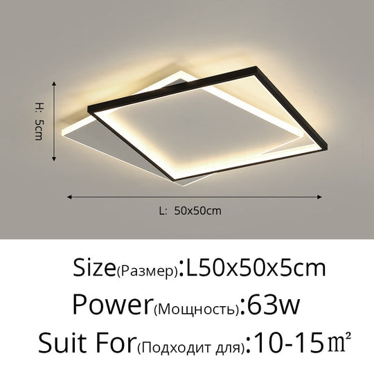 Acrylic Thin Edge Led Chandelier White Frame Decoracion For Living Room Bedroom Lights Lighting