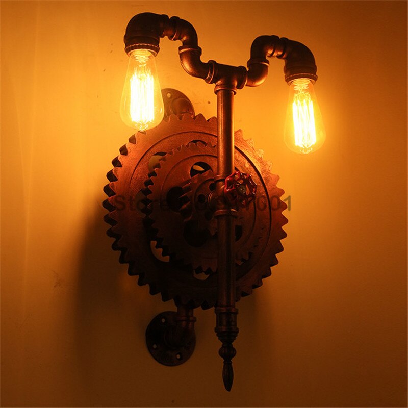 Vintage Loft Industrial Wall Lamp Coffee Shop Restaurant Bar Gear Decoration Lighting Fixture Retro
