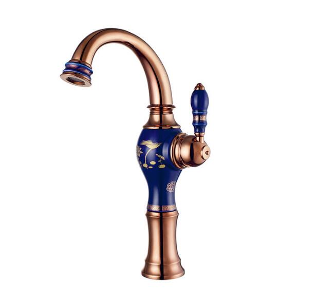 Rose Gold Brass Ceramic And Basin Faucet Hot Cold Wash Kitchen Bathroom Shower Set Tap Toilet Bath