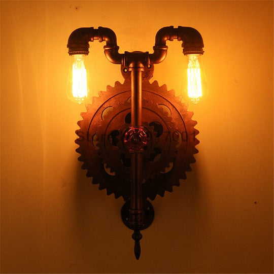 Vintage Loft Industrial Wall Lamp Coffee Shop Restaurant Bar Gear Decoration Lighting Fixture Retro