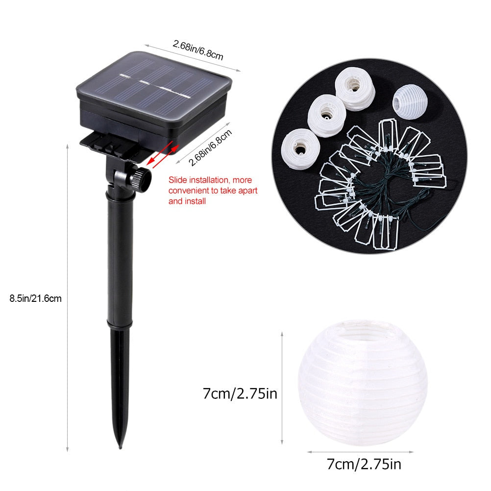 Solar Led Light Outdoor Garland Lantern Lamp Garden String Lights Street Christmas Decoration Led