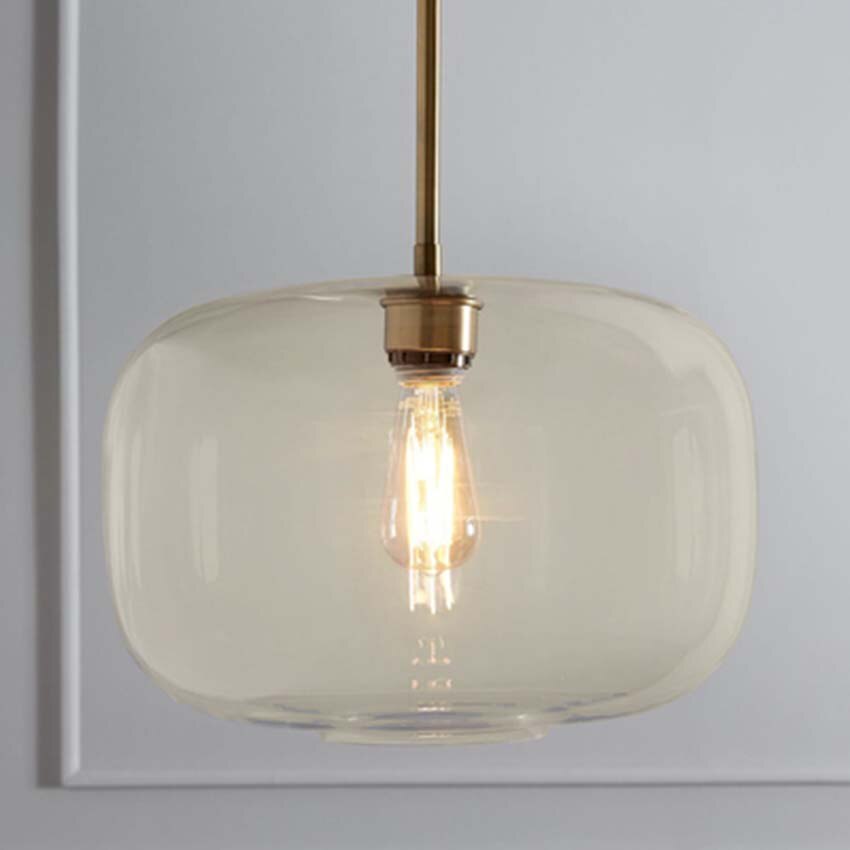 Nordic Glass Suspension Luminaire Clear Cognac Nordic Hanging Pendant Lamp Hallway Dining Room Bar