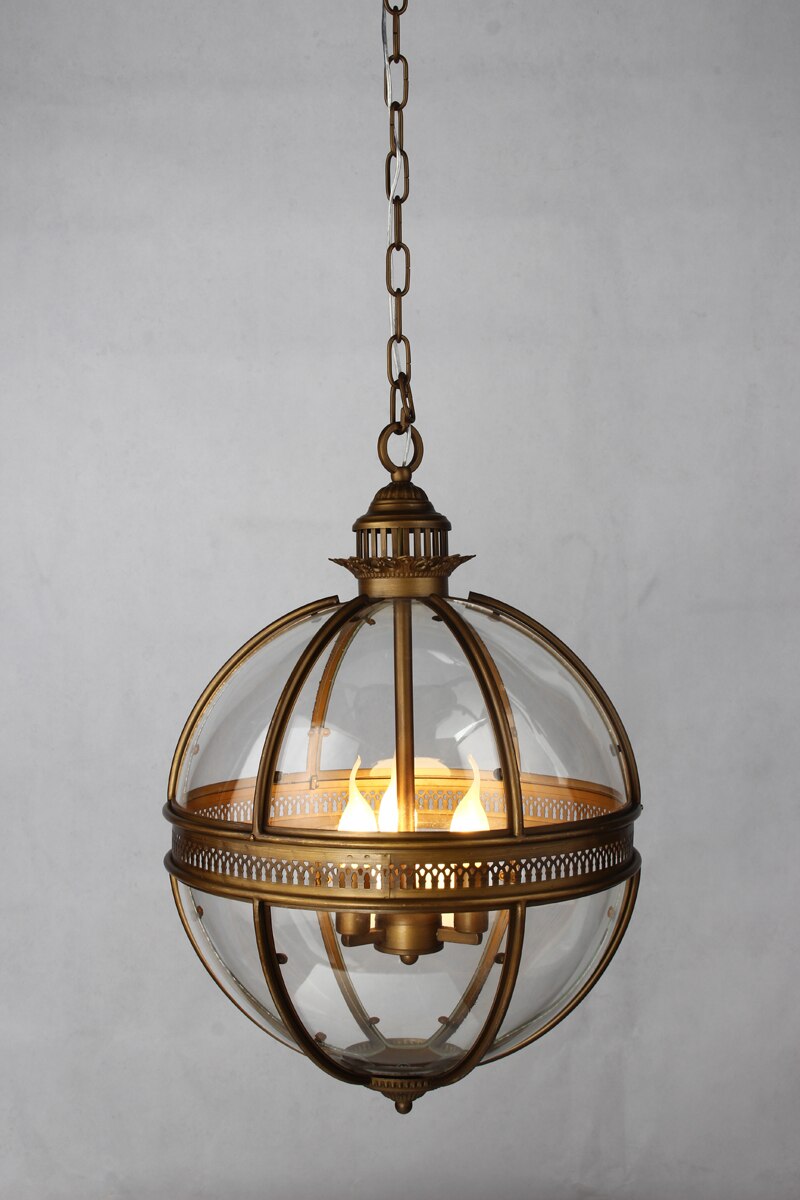 Vintage Loft Globe Pendant Lights Wrought Iron Glass Shade Kitchen Light Dinning Hanging Lamps Bar
