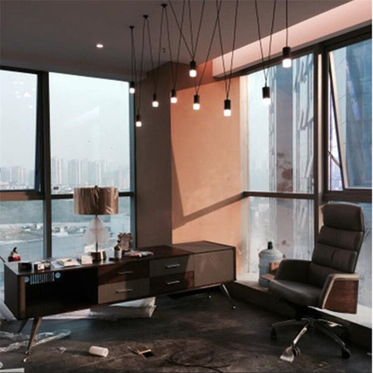 Unique Design Match Line Led Pendant Light Fixture Geometric Diy Wire Hanging Lamp Lustre Home Decor
