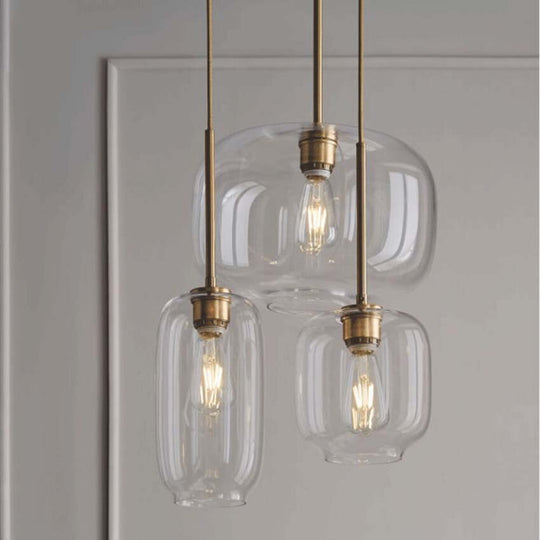Nordic Glass Suspension Luminaire Clear Cognac Nordic Hanging Pendant Lamp Hallway Dining Room Bar